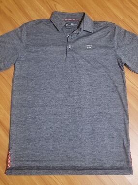 Bald Head Blues Men’s Heather Blue-Gray Short-Sleeve Polo Shirt SMALL